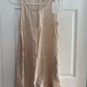 Chic Sleeveless Tan Mini Dress